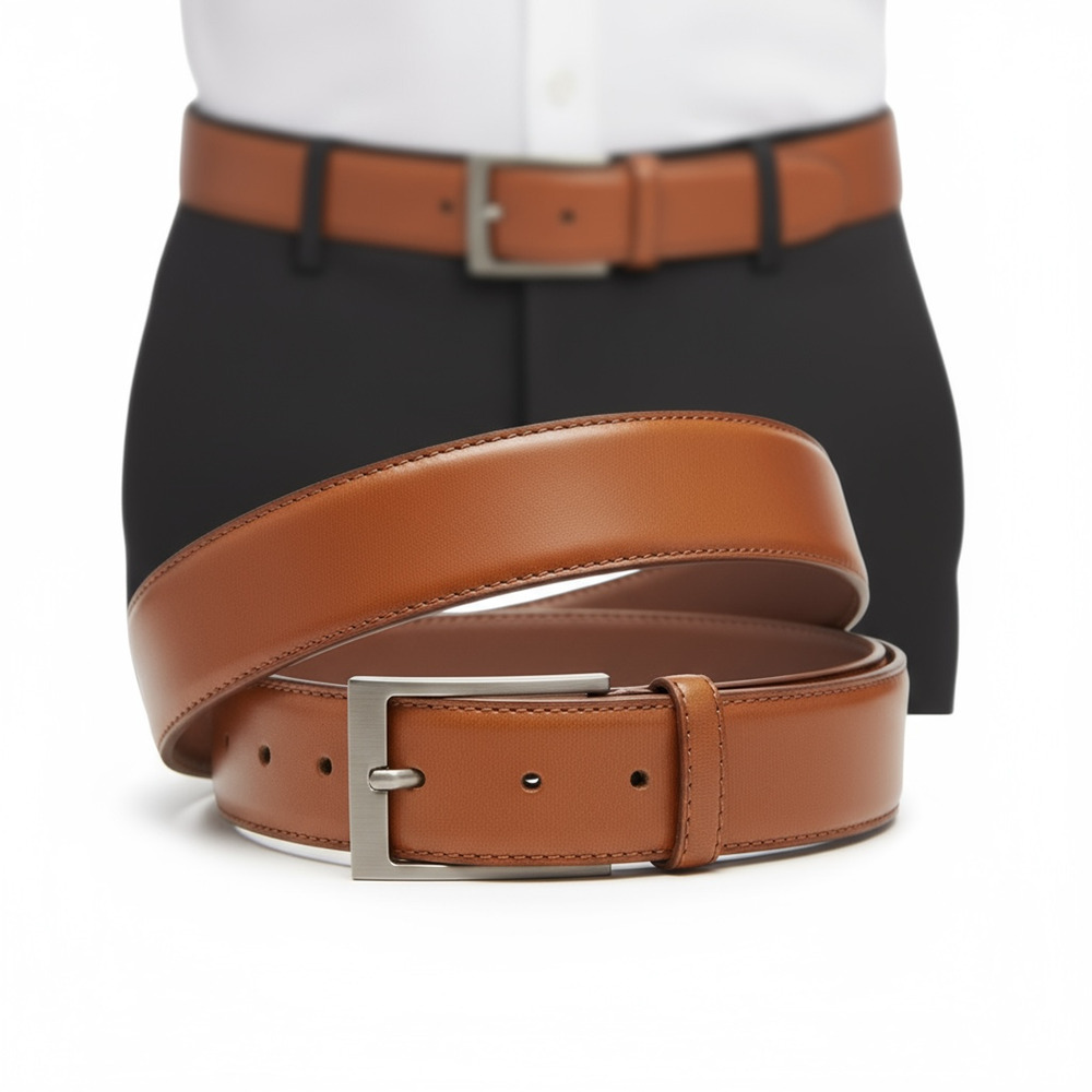 Men’s Perry Ellis Faux Leather Belt – Tan/Brown – Size SMALL 30/32 – NEW